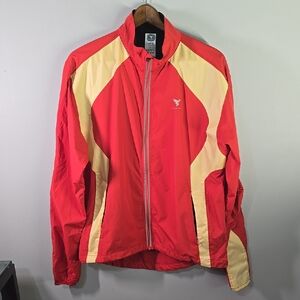 Men's Red and Yellow Windbreaker